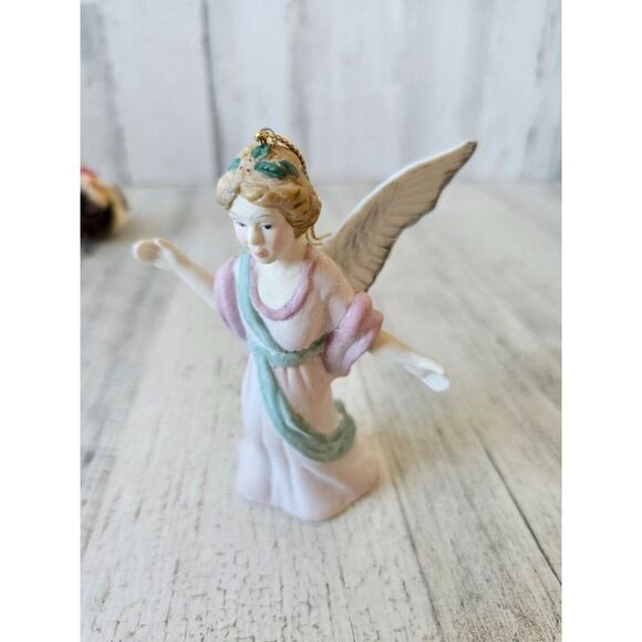 Midwest imports porcelain angel cherub ornament vintage Xmas tree - Picture 1 of 10